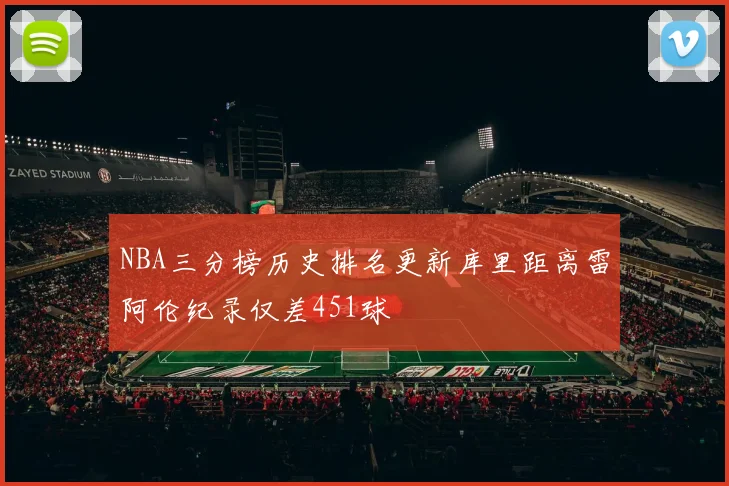 NBA三分榜历史排名更新库里距离雷阿伦纪录仅差451球